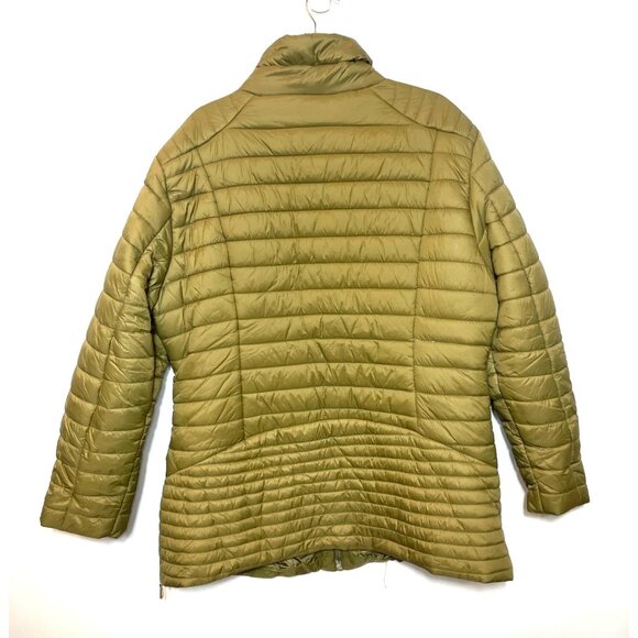 White Mark Puffer Coat Olive Green 3XL NWT Lightweight Quilted Winter Outerwear - Picture 4 of 12